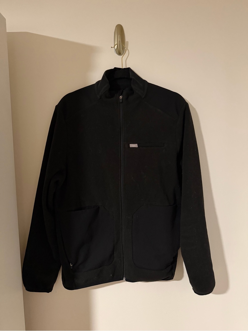 Figs Men's Black Zip-Up Fleece Jacket